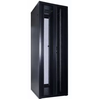 DSIT 47U 19 inch serverrack-kast met geperforeerde dubbele deuren voor en achter, 800x1000x2250 mm, zwart