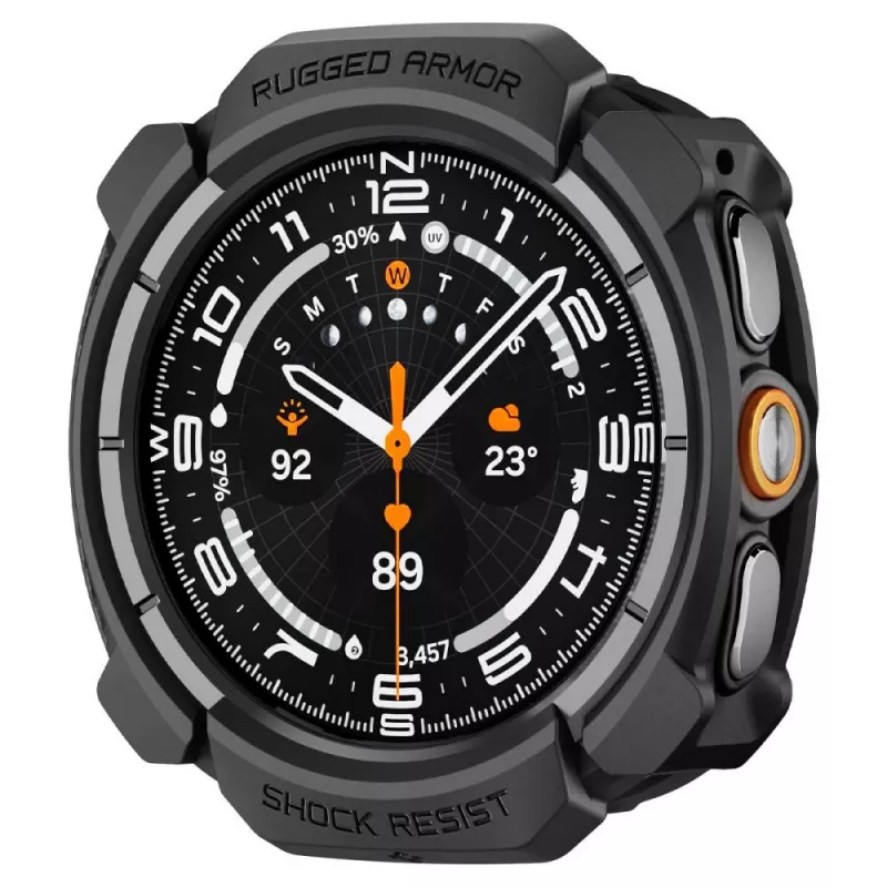 Spigen Rugged Armor hoes voor Samsung Galaxy Watch Ultra 2 2026 (47mm) – mat zwart
