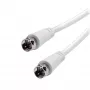Vivanco VVSAT100MMW 10m witte coaxiale satellietantennekabel F-stekker naar F-stekker RG6 75 Ohm dubbel afgeschermd