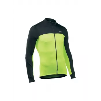Northwave Force 2 heren korte mouw fietsshirt zwart geel fluorescerend maat S
