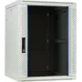 DSIT 15U wandmontage serverrack behuizing met glazen deur, wit, 600x600x770 mm