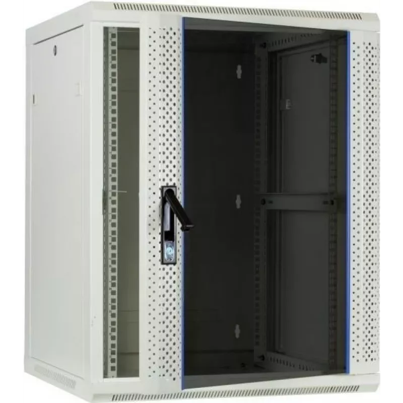 DSIT 18U wandmontage serverkast met glazen deur, 600x600x900 mm, wit