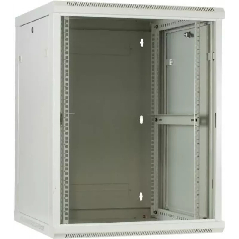 DSIT 18U wandmontage serverkast met glazen deur, 600x600x900 mm, wit