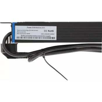 DSIT DS-8PDU-PE 19 inch rack-PDU, 8 Schuko-stopcontacten, 16A, 2m kabel, zwart