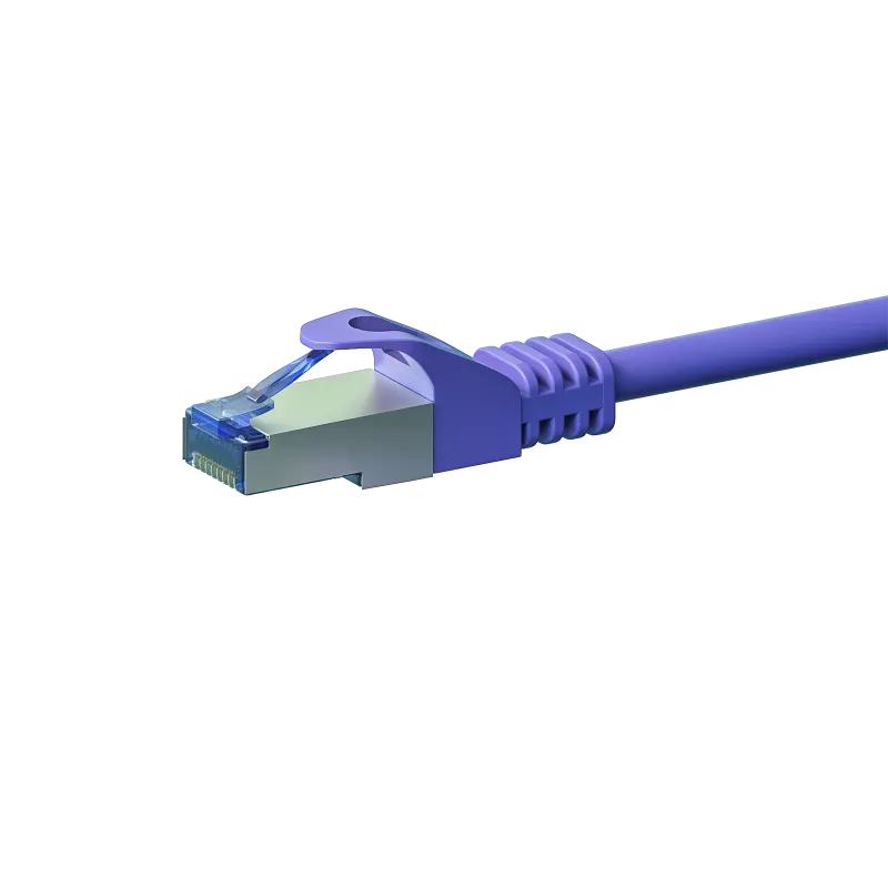 DSIT CAT 6a S/FTP LSOH-patchkabel, 0,5 m, paars, RJ45, 10Gbps, 500MHz, halogeenvrij