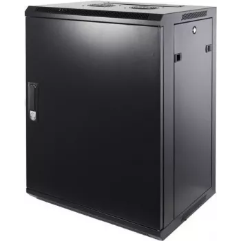 DSIT DS6415M 15U wandmontage-serverrack-kast met metalen deur, 600x450x770 mm, zwart