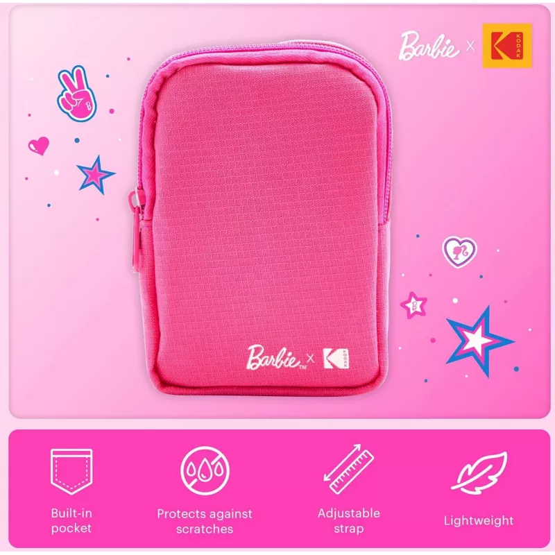 Kodak x Barbie softcase met rits en schouderriem voor Printomatic en Step Slim, roze (RODBCMPK)