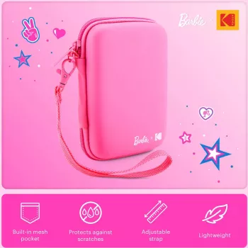 Kodak x Barbie EVA-hoes met afneembare riem en netvak voor Printomatic en Step Slim, roze (RODBCEPK)