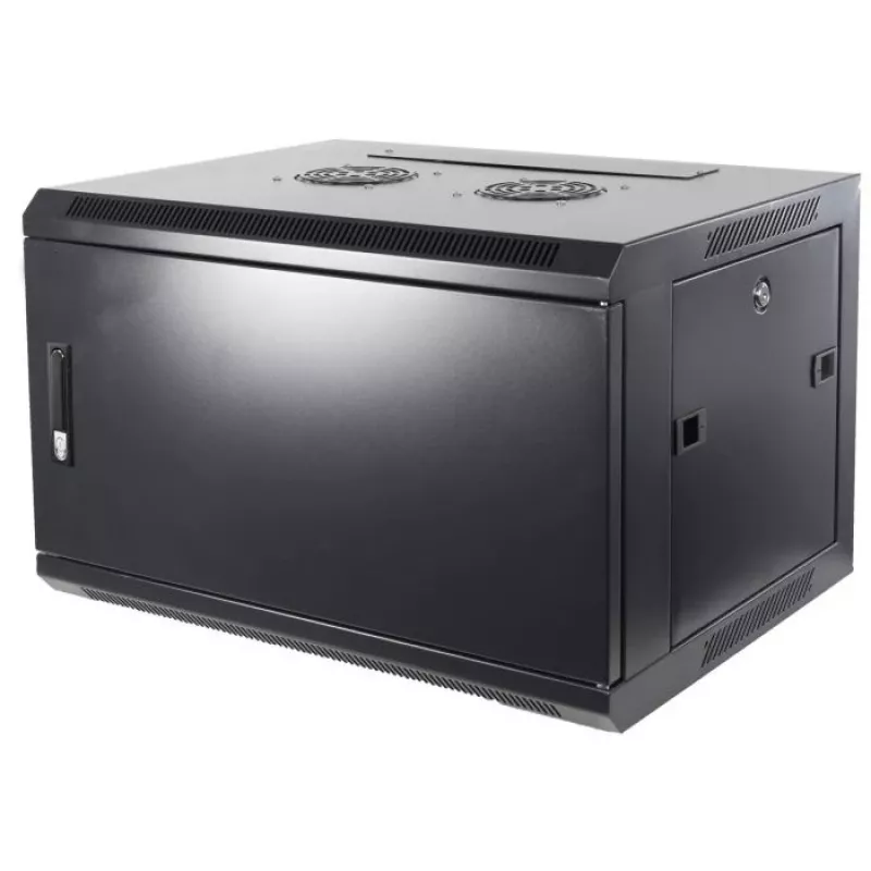 DSIT DS6604M 4U wandmontage serverkast met metalen deur, 600 x 600 x 280 mm, zwart