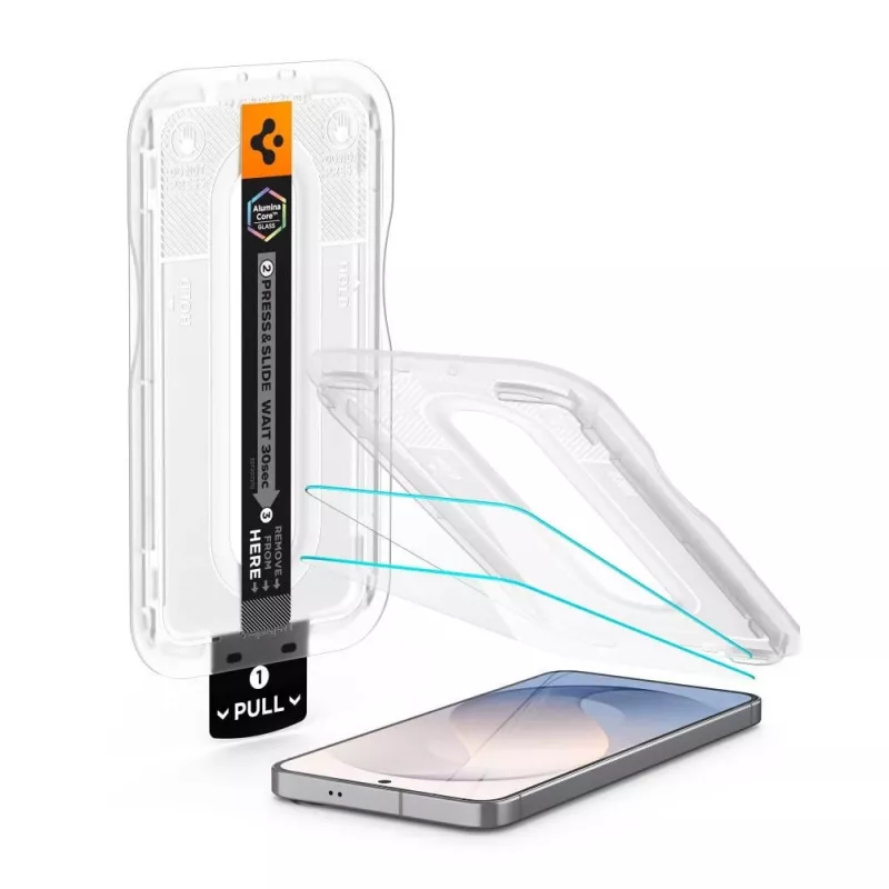 Spigen Glas.tR EZ Fit Pro AC 2-pack gehard glas displayscherm voor Samsung Galaxy S26 FE - helder, 9H-hardheid, auto-alignment-frame