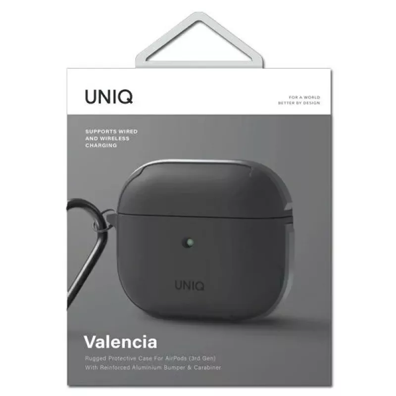 UNIQ Valencia antibacteriële hoes voor AirPods 3e generatie, grijs