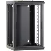 DSIT 9U 10 inch wandmontage serverrack met glazen deur, 312x310x486 mm, zwart