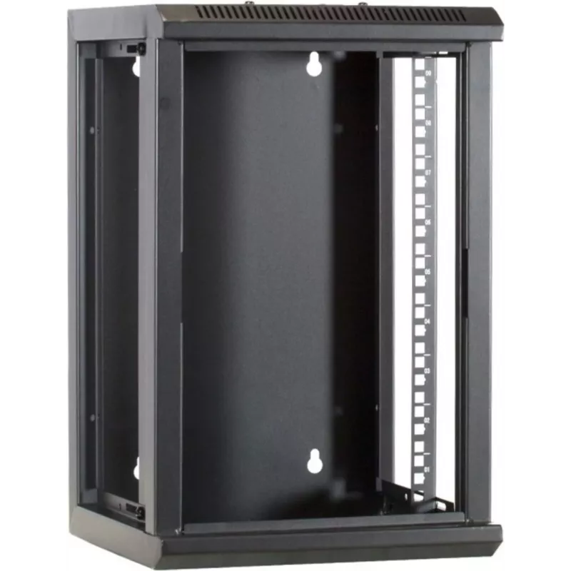 DSIT 9U 10 inch wandmontage serverrack met glazen deur, 312x310x486 mm, zwart