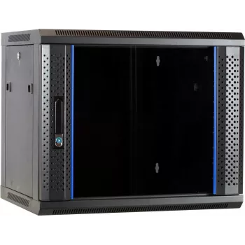 DSIT DS6409 9U wandmontage-serverkast met glazen deur, 600x450x500 mm, zwart