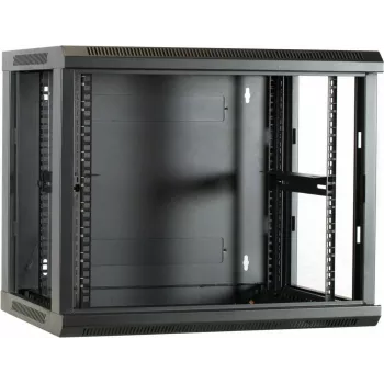 DSIT DS6409 9U wandmontage-serverkast met glazen deur, 600x450x500 mm, zwart