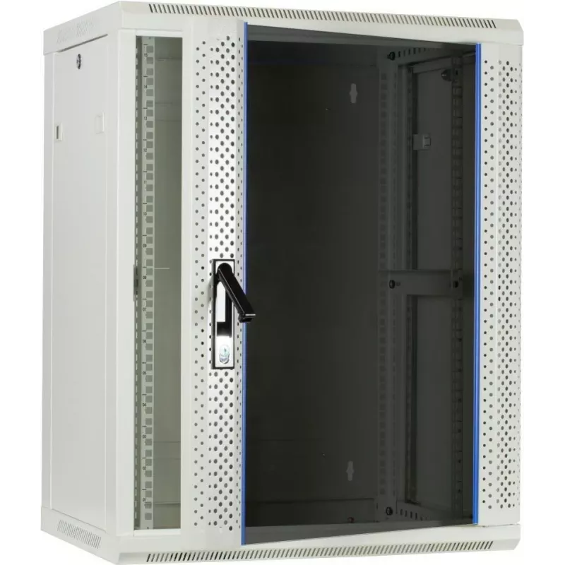 DSIT 15U wandmontage-serverkast met glazen deur, wit, 600x450x770 mm (DS6415W)