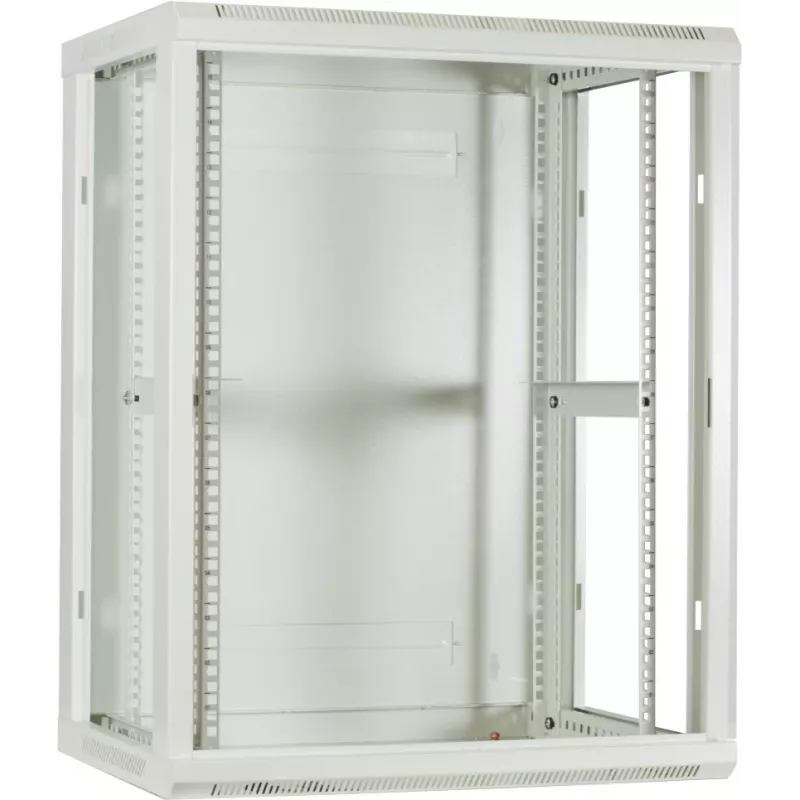 DSIT 15U wandmontage-serverkast met glazen deur, wit, 600x450x770 mm (DS6415W)