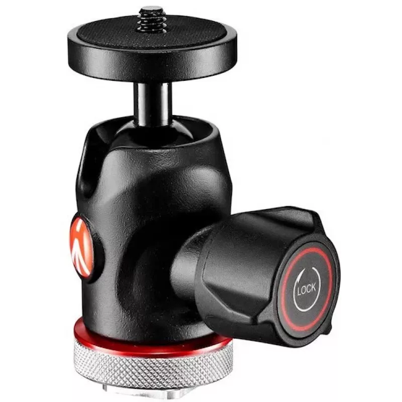 Manfrotto MH492LCD-BH kogelkop voor camera-flitsschoen, zwart