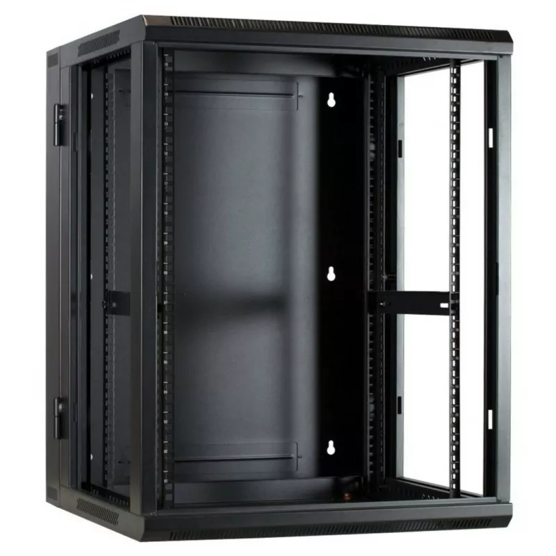 DSIT DS6615-DOUBLE omkeerbare wandmontage serverkast met glazen deur, 600 mm breed