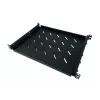 DSIT 19 inch universeel verstelbaar rackplateau 350-590 mm diep, 30 kg belasting, geventileerd, zwart