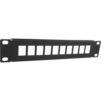 DSIT DS10-Patch-10UTP 10-poorts unloaded UTP keystone patchpaneel, 1U 19-inch rackmontage, zwart