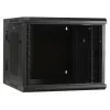 DSIT 6U wandrack met geharde glazen deur, omkeerbaar, 600x450 mm, Zwart