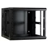 DSIT 6U wandrack met geharde glazen deur, omkeerbaar, 600x450 mm, Zwart