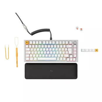 Glorious GMMK Pro mechanisch toetsenbord, 75% voorgemonteerd, ISO UK-indeling, wit