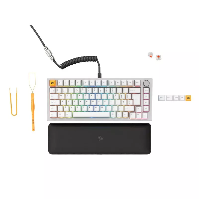 Glorious GMMK Pro mechanisch toetsenbord, 75% voorgemonteerd, ISO UK-indeling, wit
