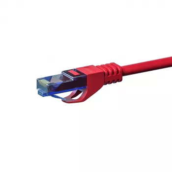 DSIT CAT6a U/UTP 100% koper ethernet-patchkabel, 15m, rood, 10Gbps, 500MHz, RJ45, snagless