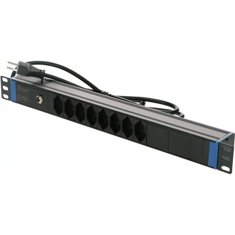 DSIT 19-inch Zwitserse stekkerdoos met overspanningsbeveiliging - 8 stopcontacten (DS-8PDU-CH-SPD)