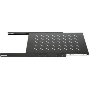 DSIT DS-UH45 uitschuifbaar schap voor 450 mm diepe wandmontagekasten, 1U, 25 kg belasting, zwart