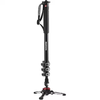 Manfrotto MVMXPROA4 XPRO Monopod+ aluminium 4-section video monopod met FluidTech basis, zwart