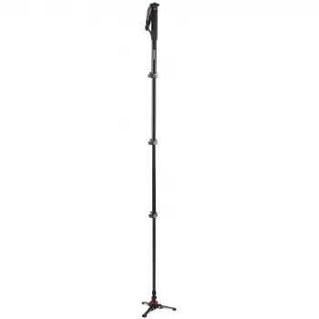 Manfrotto MVMXPROA4 XPRO Monopod+ aluminium 4-section video monopod met FluidTech basis, zwart
