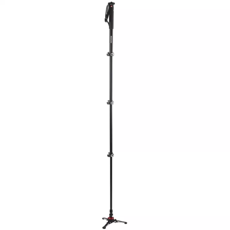 Manfrotto MVMXPROA4 XPRO Monopod+ aluminium 4-section video monopod met FluidTech basis, zwart