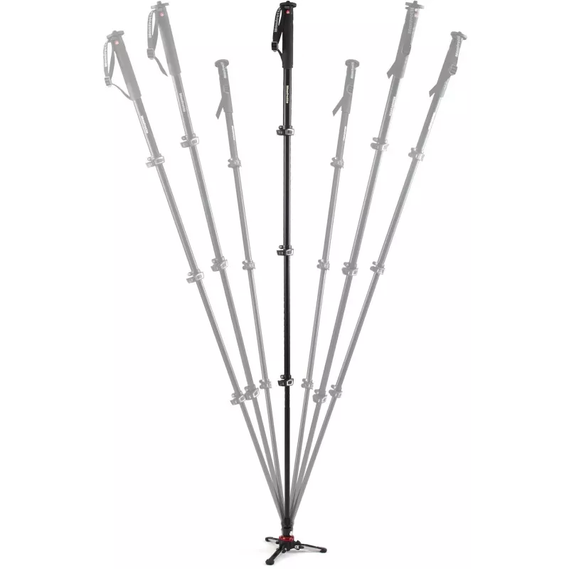 Manfrotto MVMXPROA4 XPRO Monopod+ aluminium 4-section video monopod met FluidTech basis, zwart