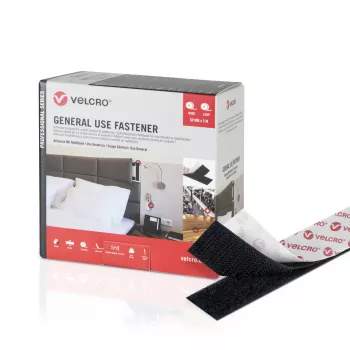 VELCRO klittenbandset 50 mm, elk 5 m, zwart VEL-PS20006
