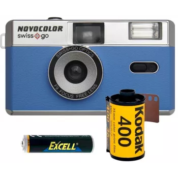 Novocolor Swiss+Go 35mm filmcamera, blauw (SWI401610)