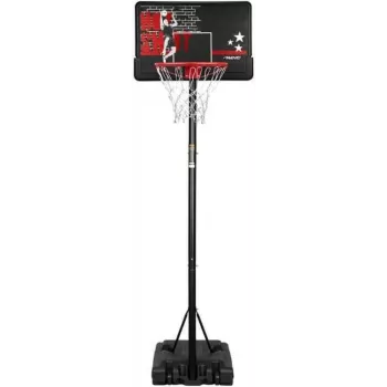 BASKETBALLSTAND HOT SHOT - draagbare basketbalstandaard, hoogteverstelbaar 165-220 cm, 75x50 cm polycarbonaat bord, stalen ring, vulsokkel, voor buiten