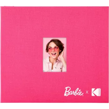 Kodak x Barbie 8x8 inch scrapbook-fotoalbum met stoffen band en beeldvenster, roze (RODB2X3SBPK)