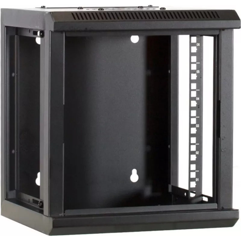 DSIT 6U 10 inch wandmontage-serverbehuizing met glazen deur, 312x310x352 mm, zwart (DS10-3306)