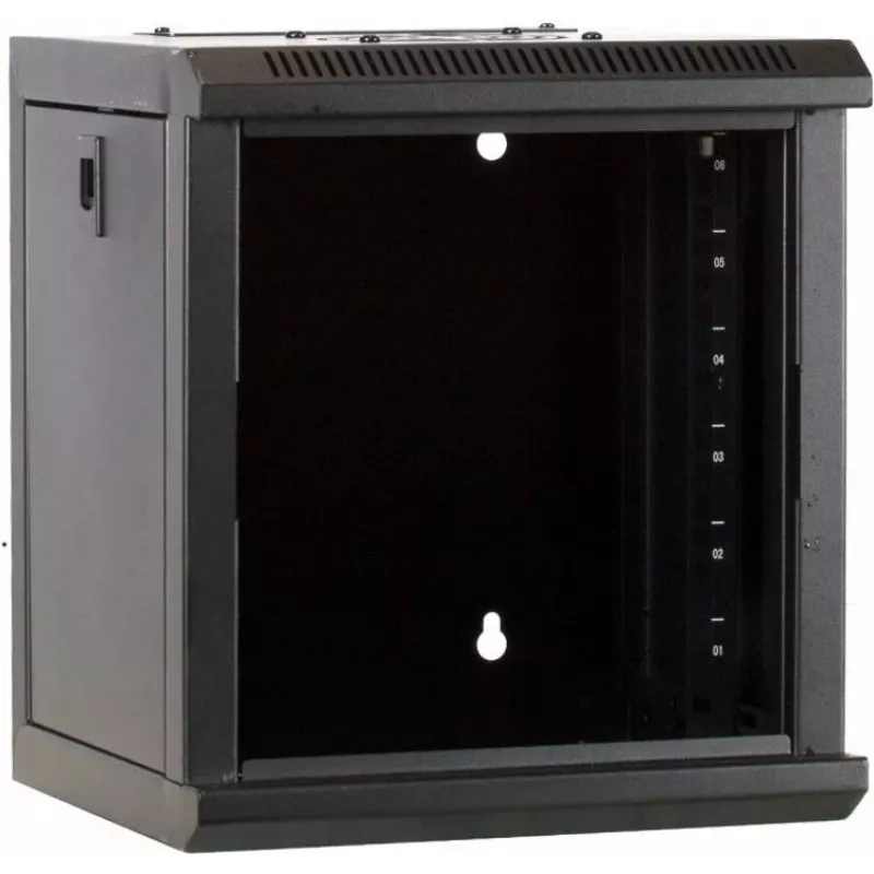 DSIT 6U 10 inch wandmontage-serverbehuizing met glazen deur, 312x310x352 mm, zwart (DS10-3306)