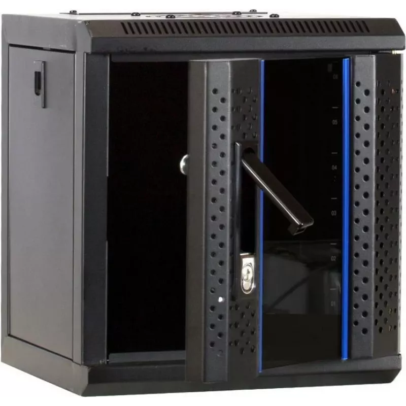 DSIT 6U 10 inch wandmontage-serverbehuizing met glazen deur, 312x310x352 mm, zwart (DS10-3306)