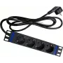 DSIT DS10-4PDU 10 inch rackmount-stroomverdeleenheid, 4 Schuko-stopcontacten, 16A, zwart