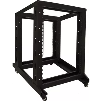 DSIT 18U 19 inch vrijstaande rackkast op wielen, 600x800x1000 mm, ongemonteerd, zwart