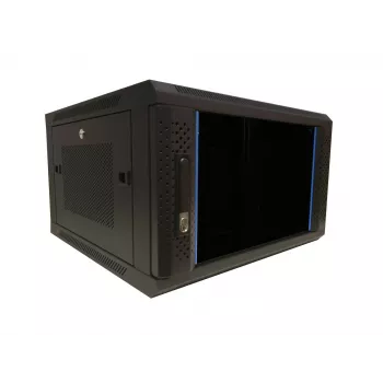 DSIT 6U 19 inch wandmontage-serverkast met glazen deur en geperforeerde zijwanden, 600x600x368 mm (DS6606ZP)