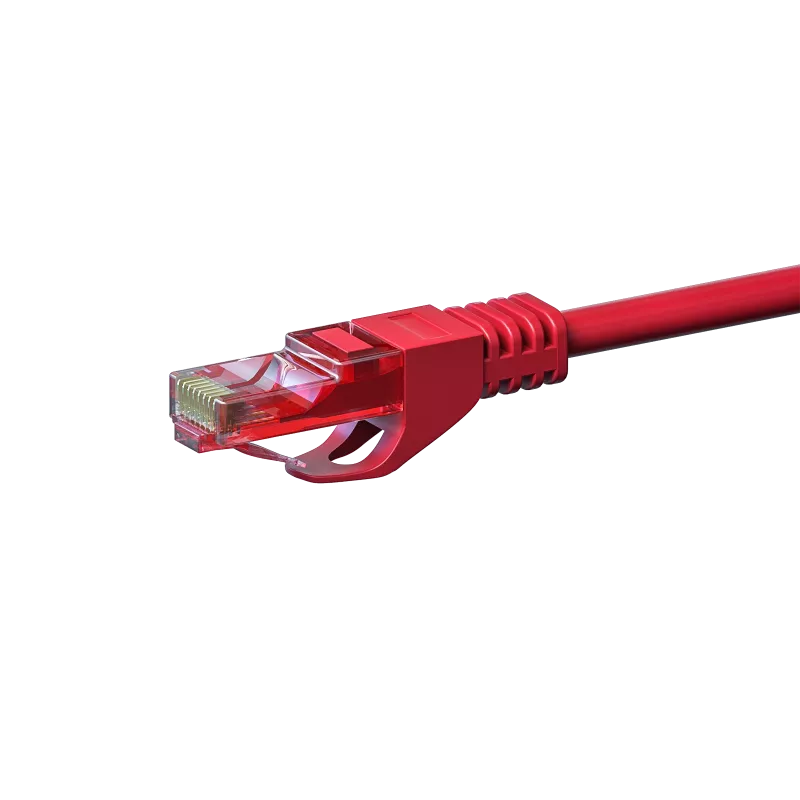 DSIT CAT6 netwerkkabel U/UTP 0,25 m rood 100% koper (DC-65-002)
