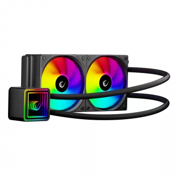 Rampage INFINITE V240 ARGB 240mm vloeistof-CPU-koeler met temperatuurdisplay, zwart
