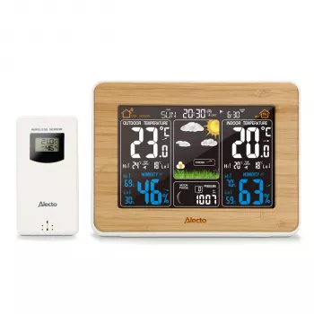 Alecto WS-1560 bamboe-weerstation met draadloze buitensensor