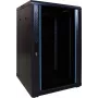 DSIT DS6618 18U 19 inch serverrack-kast met glazen deur, 600x600x1000 mm, zwart